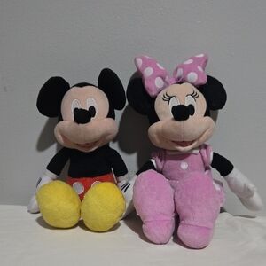 Disney Mickey and Minnie Mouse Plush Toy Set - Black, Yellow, Pink, Singing Toys